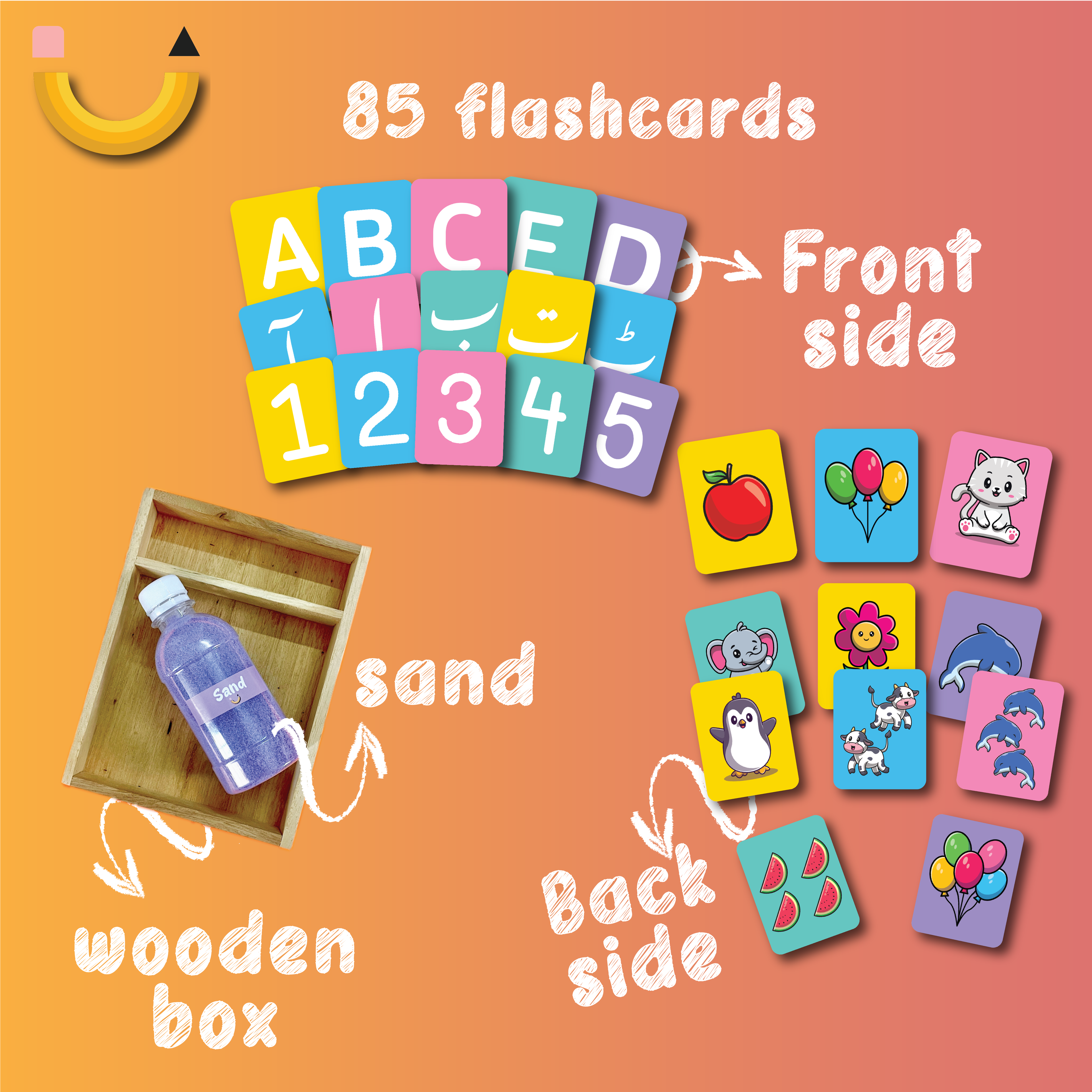 Triple SandKit - English Urdu Maths sensory learning kit | Pakistan