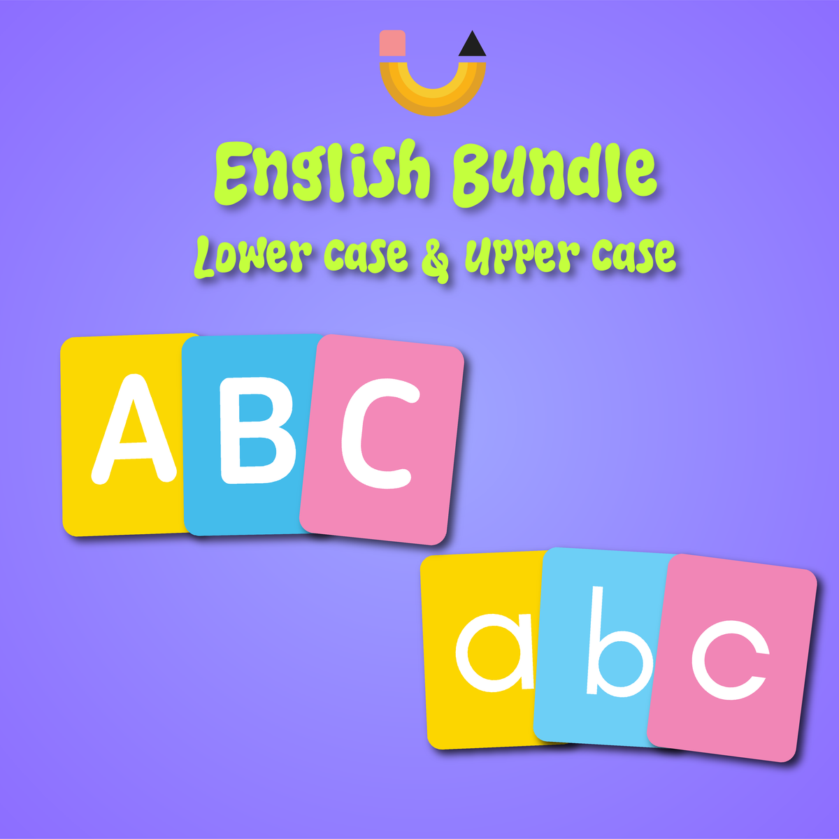 English Flashcards Bundle (lower & upper case)