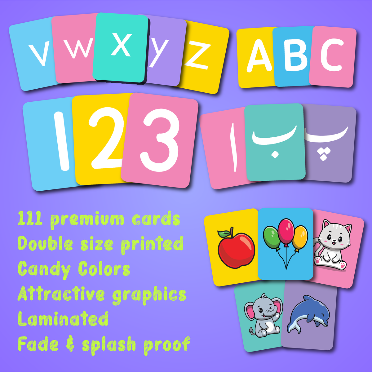 All in one bundle |  English (lower & uppercase), Urdu & Maths (1-20) for Kids | Pakistan
