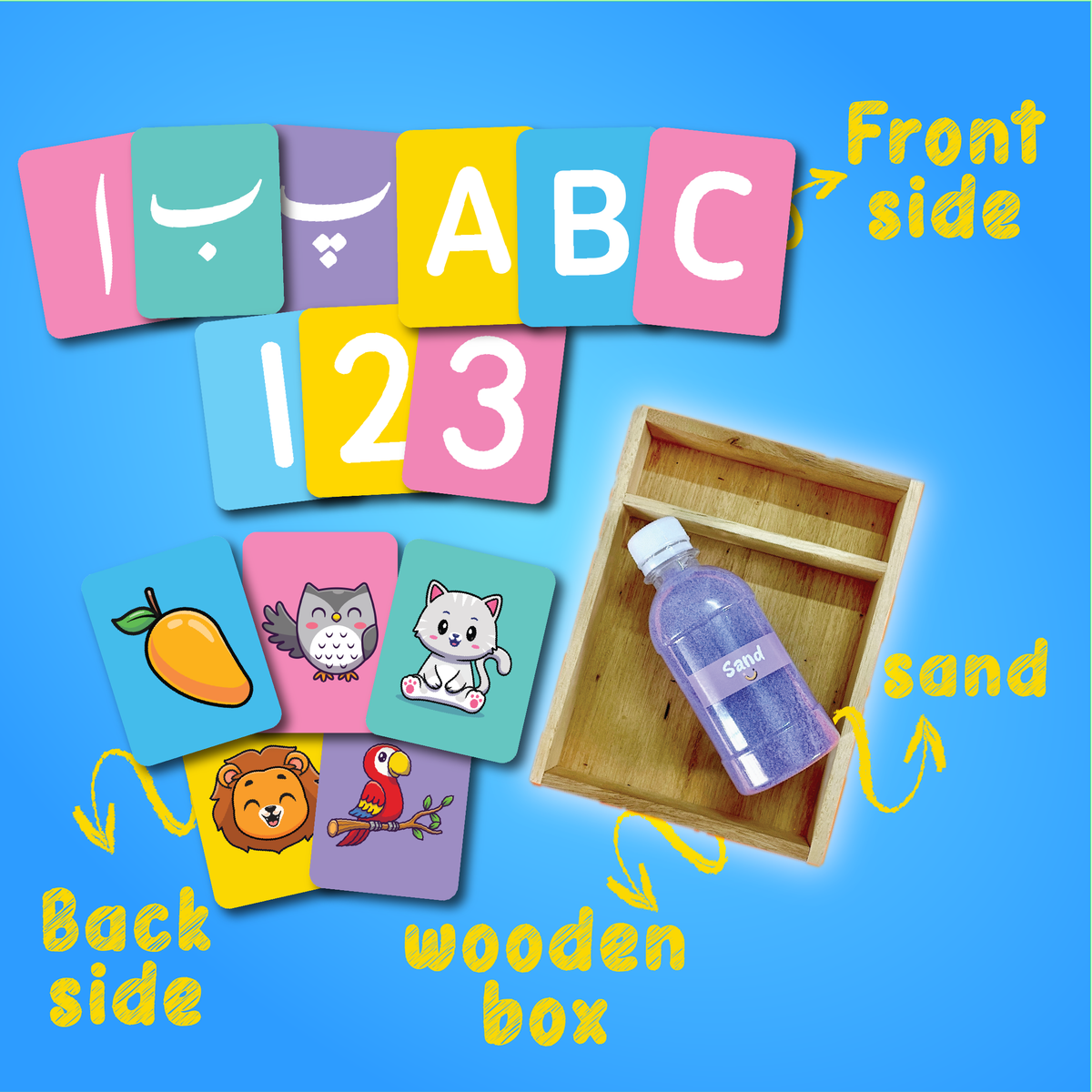 Triple SandKit - English Urdu Maths sensory learning kit | Pakistan
