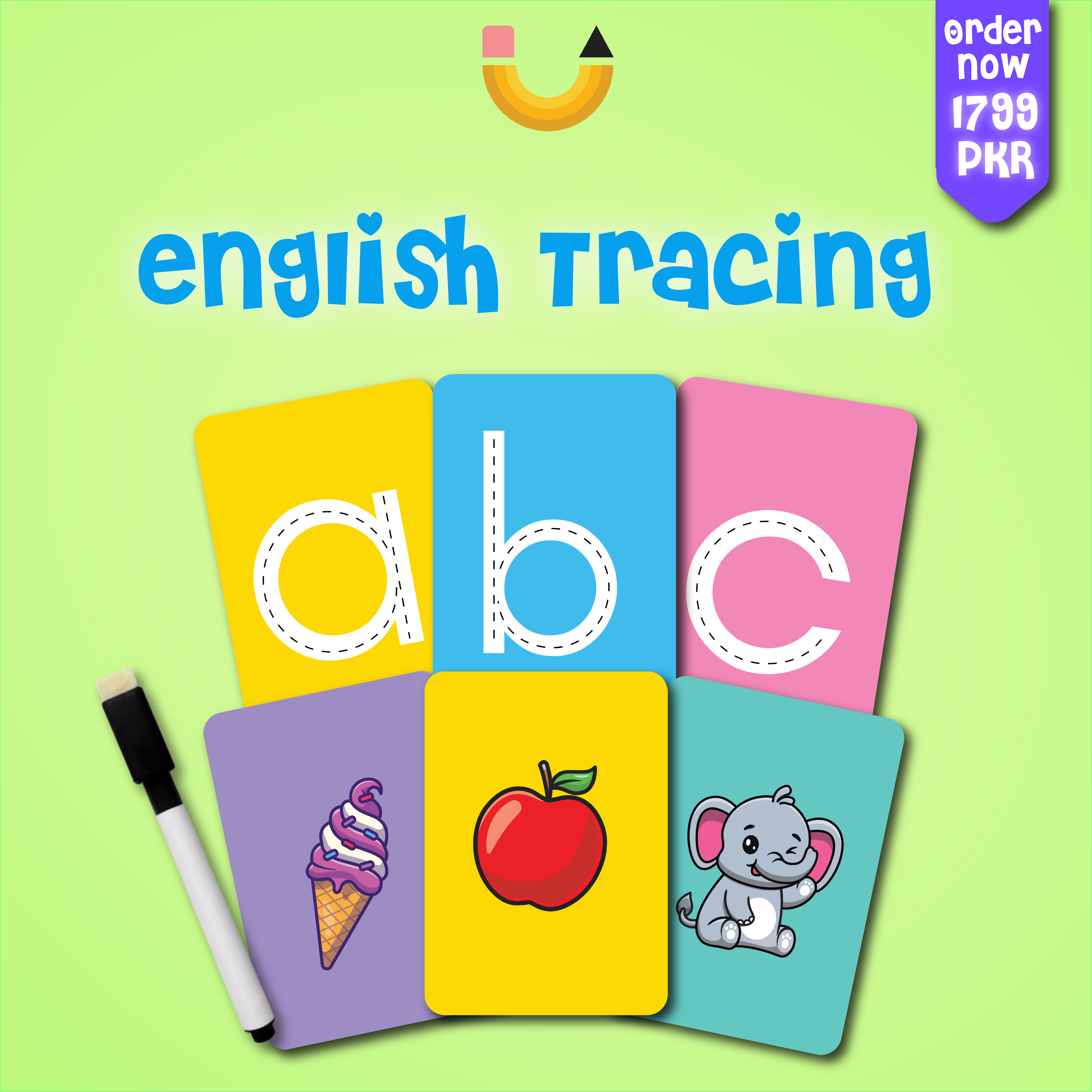 English Lowecase Tracing kit - Kids Learning Tool | Pakistan