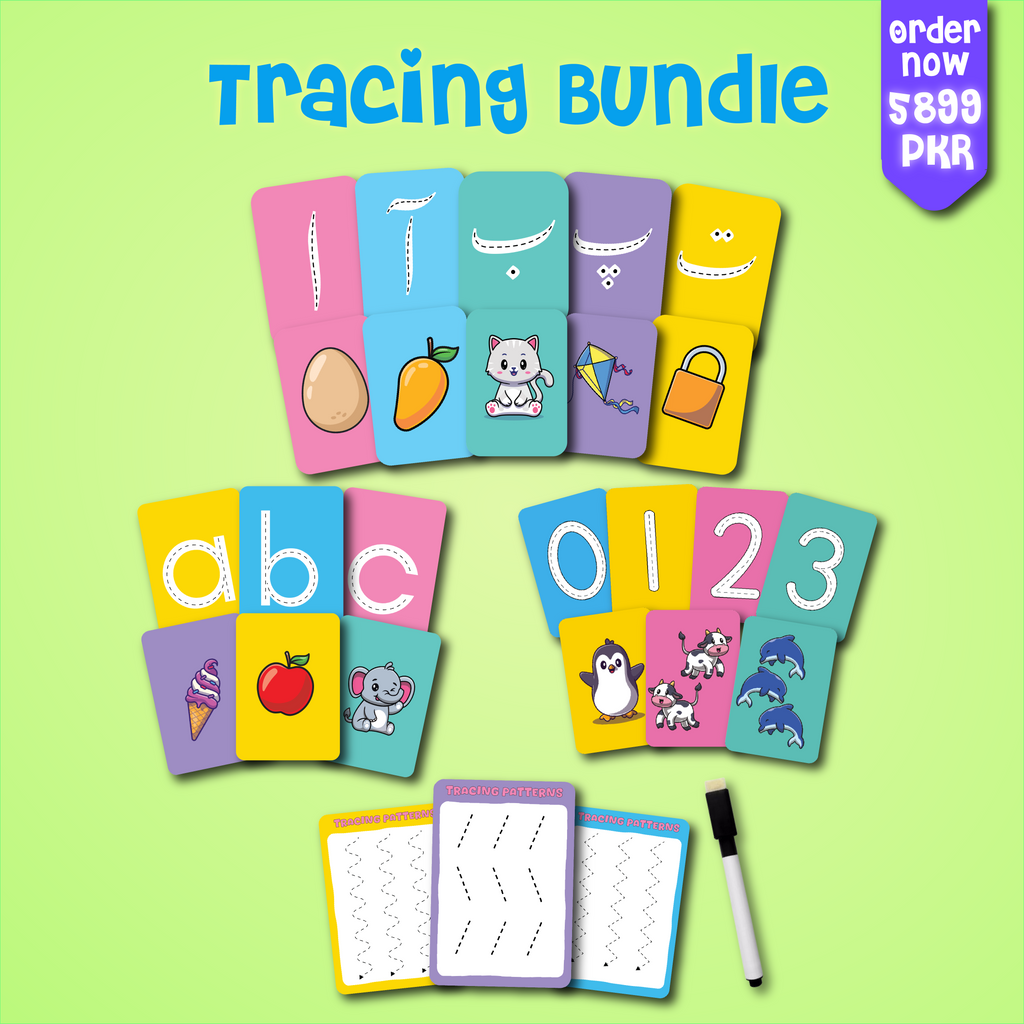 Tracing Bundle 4-in-1 - English, Urdu, Maths & Tracing| Pakistan