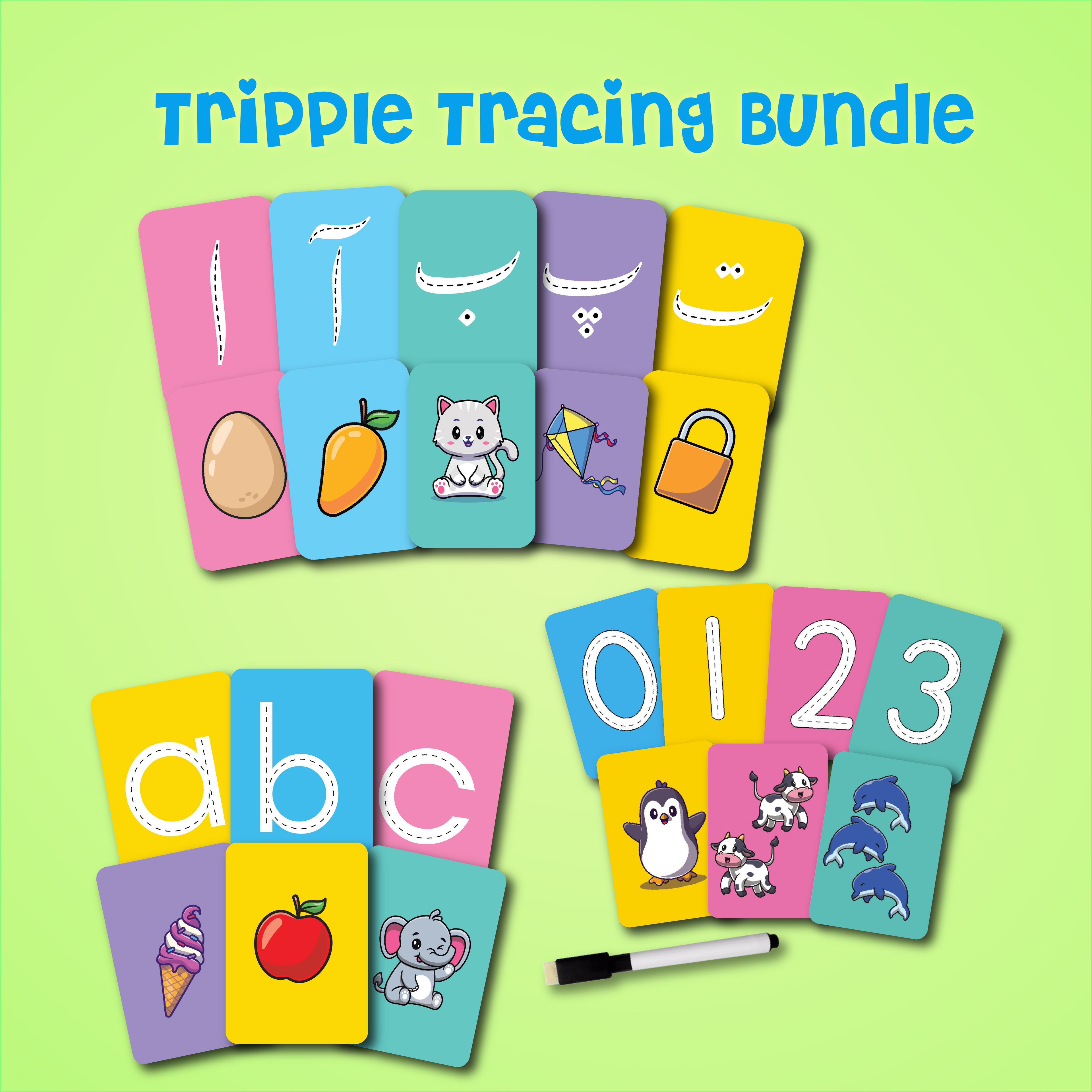 Triple Tracing Bundle 3-in-1 - English, Urdu & Maths| Pakistan